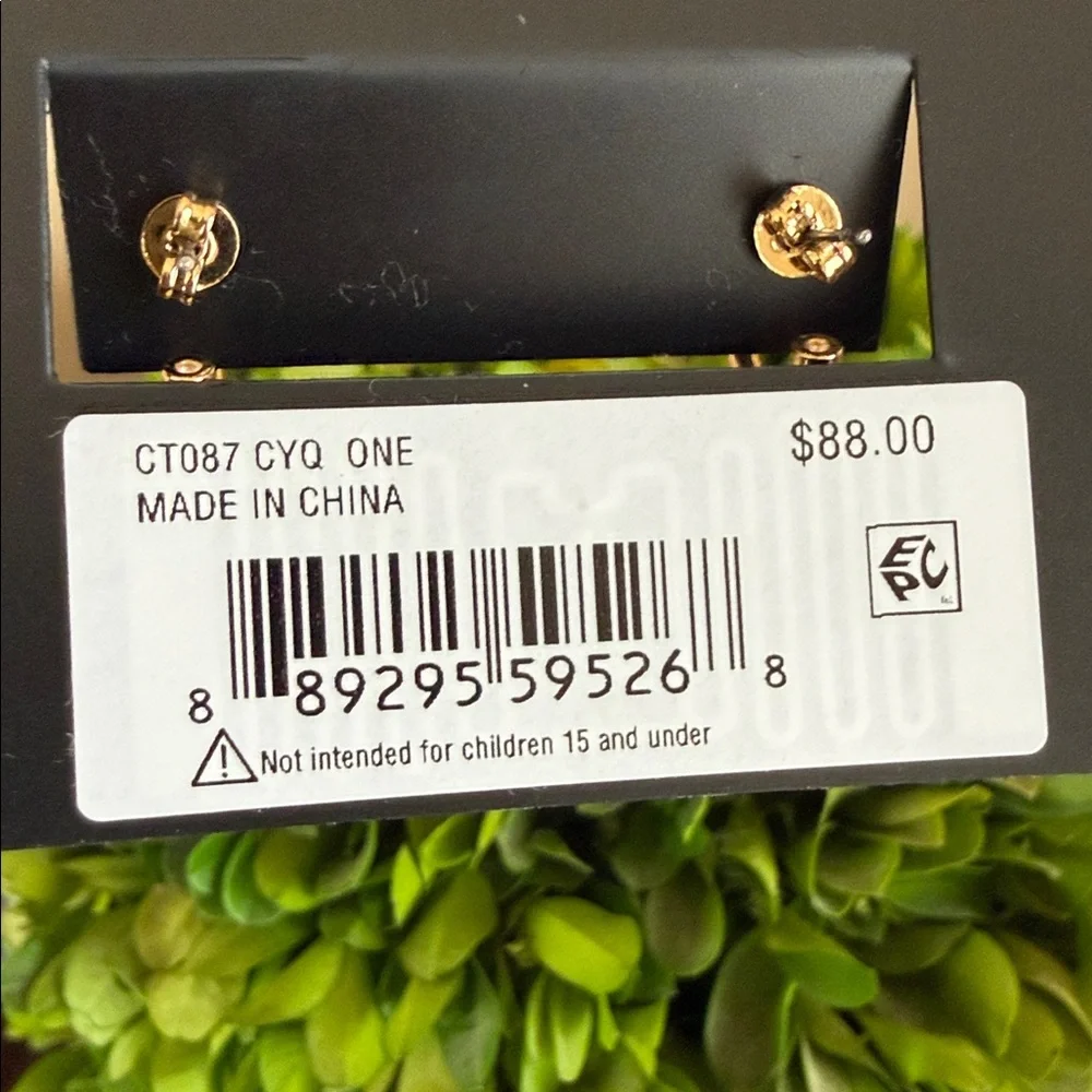 COACH CT087 🍋LEMON🍋 CHARM HUGGIE EARRINGS 🌟NWT🌟 - Picture 12 of 15